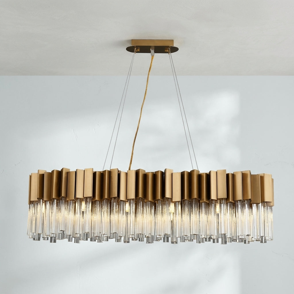 Luster Gaze Radiant Oval Crystal Chandelier - Studio Shot