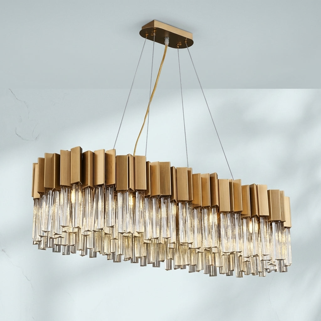 Luster Gaze Radiant Oval Crystal Chandelier - Studio Shot