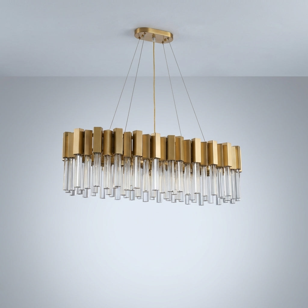 Luster Gaze Radiant Oval Crystal Chandelier - Studio Shot