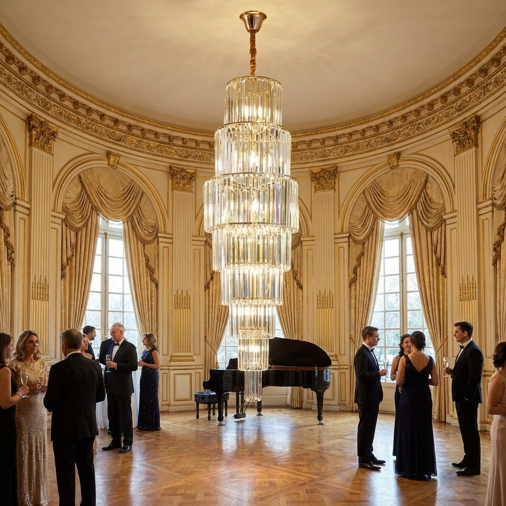 Luster Gaze Bastian Multiple Tier Crystal Chandelier - American ballroom or formal entertaining space