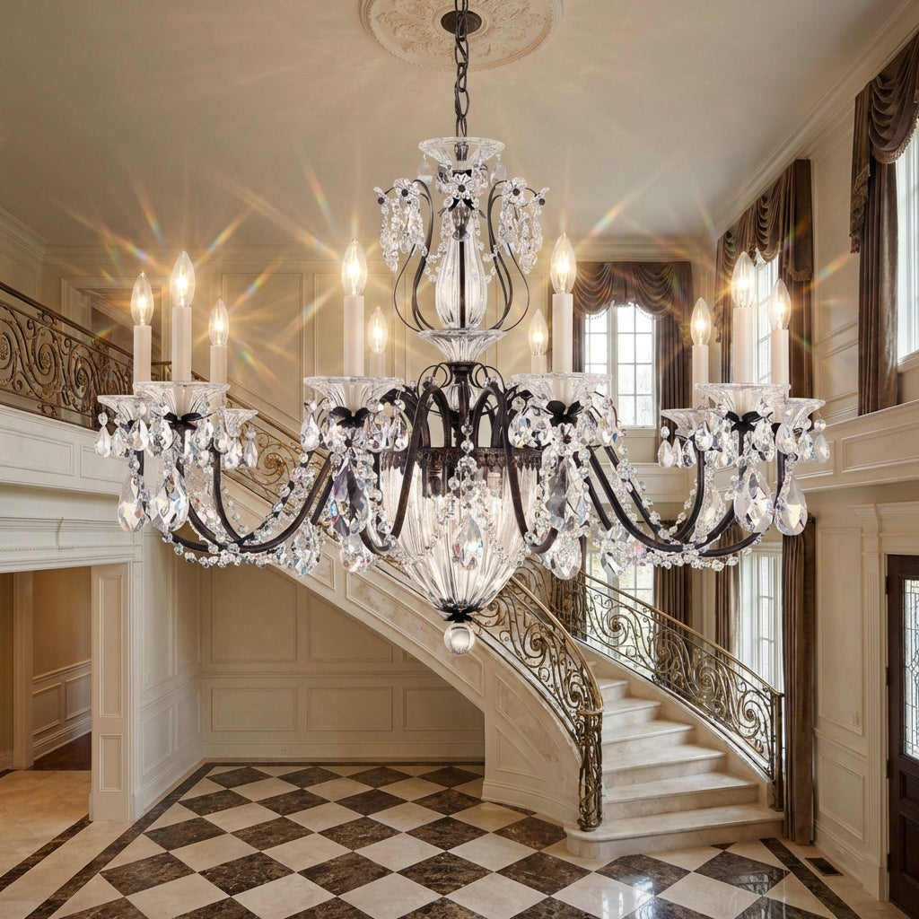 Luster Gaze Bagatelle 13-Light Chandelier - grand American estate foyer
