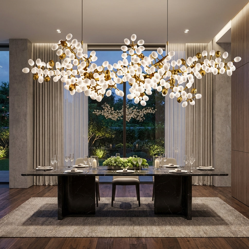 Luster Gaze Modern Artistic Linear Elegant Grape Extra Large Chandelier - Studio Shot