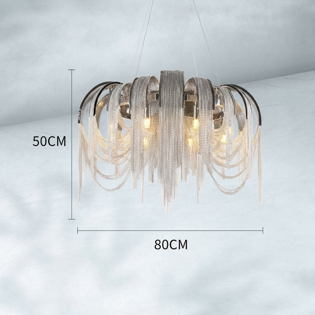 Luster Gaze Alisa Cascade Round Chandelier - Background Shot