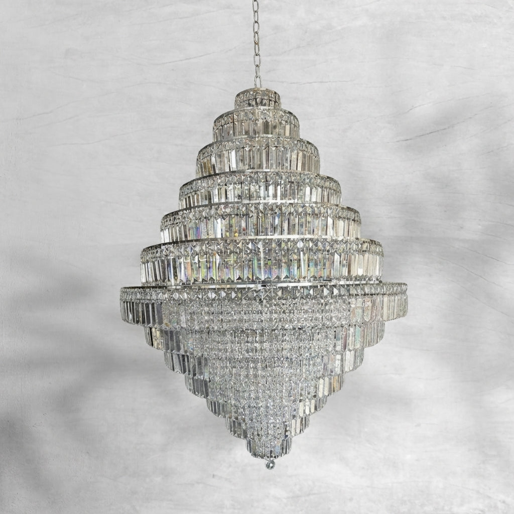 Luster Gaze Grand Radiance K9 Crystal Round Chandelier - Background Shot
