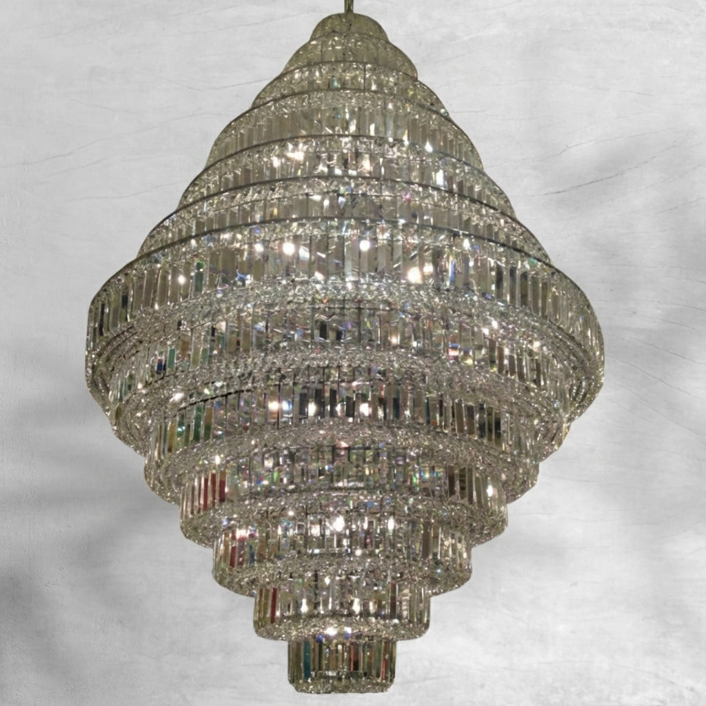 Luster Gaze Grand Radiance K9 Crystal Round Chandelier - Background Shot