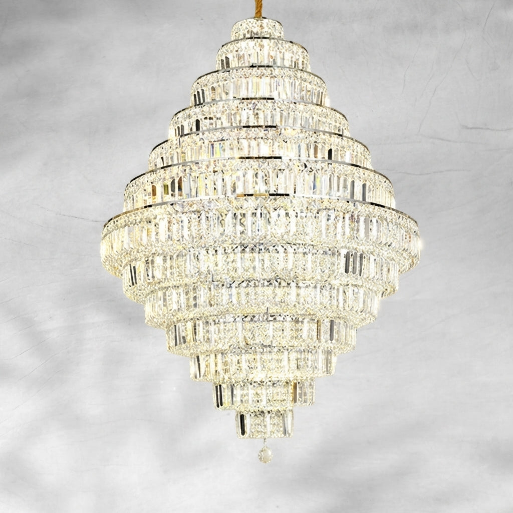 Luster Gaze Grand Radiance K9 Crystal Round Chandelier - Background Shot