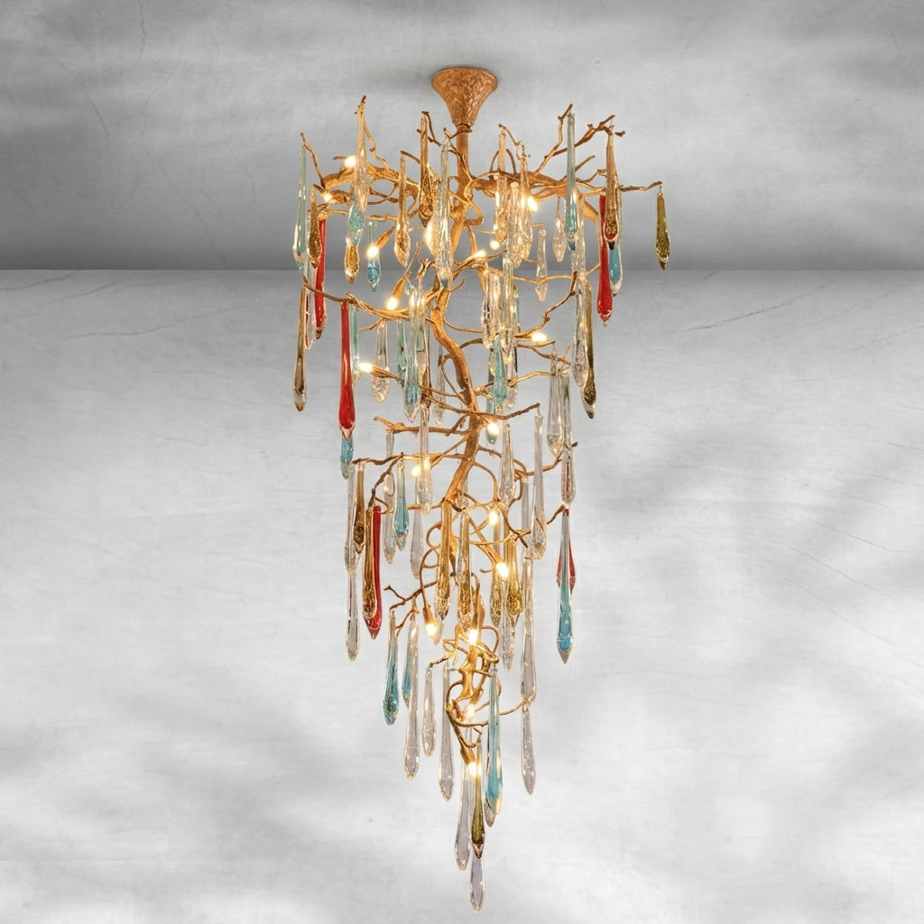 Luster Gaze Verdant Canopy Brass Branch Chandelier - Background Shot
