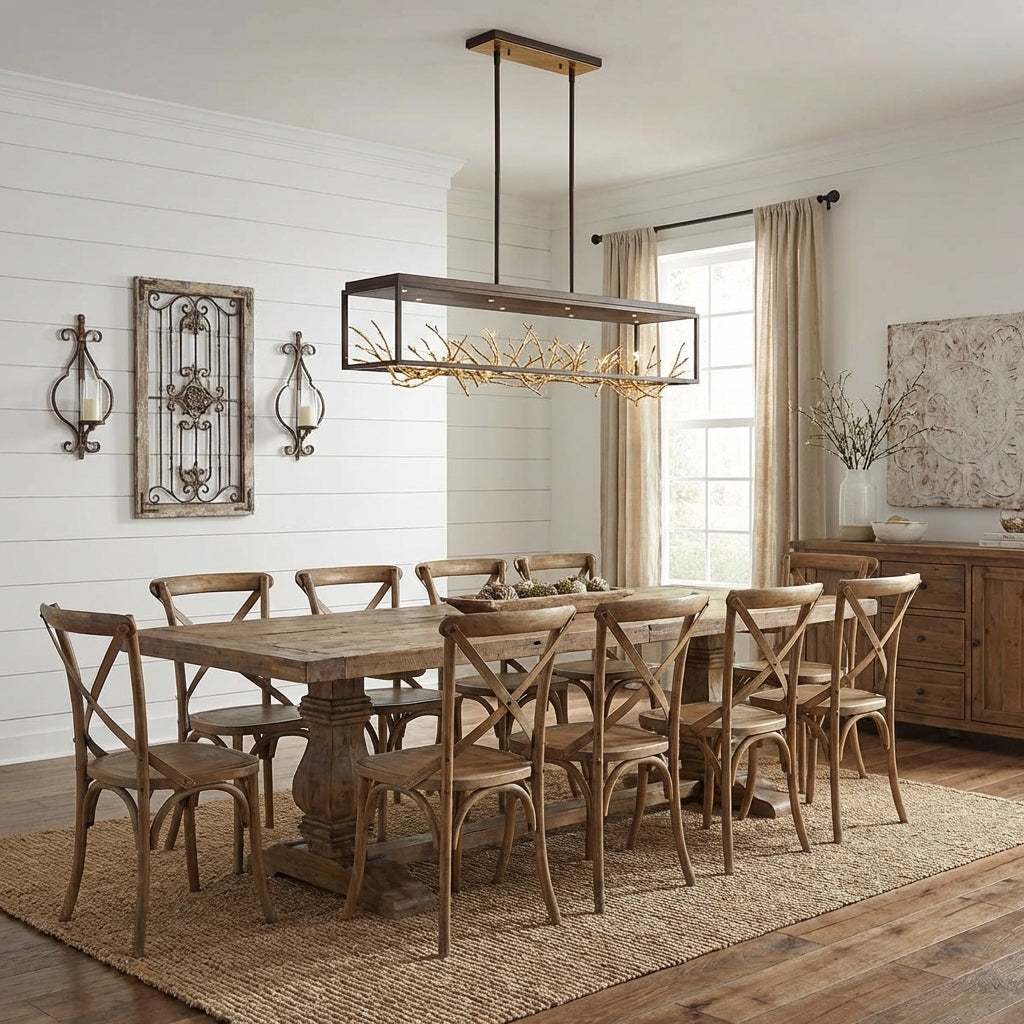 Luster Gaze Coraline Bloom 8-Light Linear Chandelier - modern American farmhouse dining room