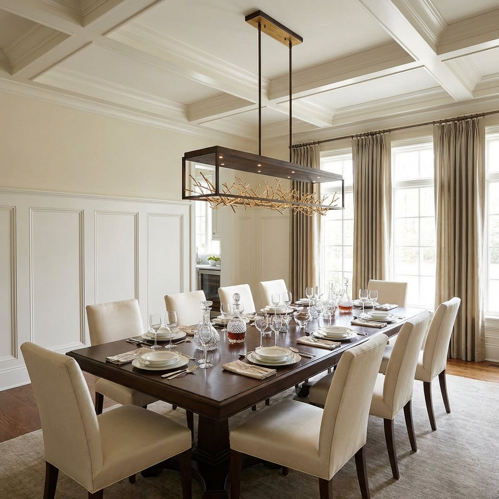 Luster Gaze Coraline Bloom 8-Light Linear Chandelier - formal American dining room
