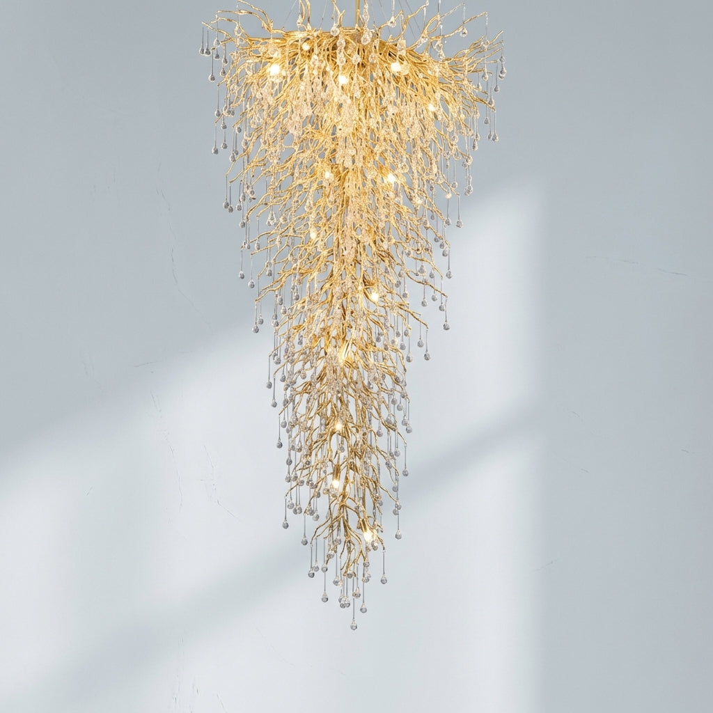Luster Gaze Water Drop Crystal Chandelier For Foyer/Staircase - Studio Shot
