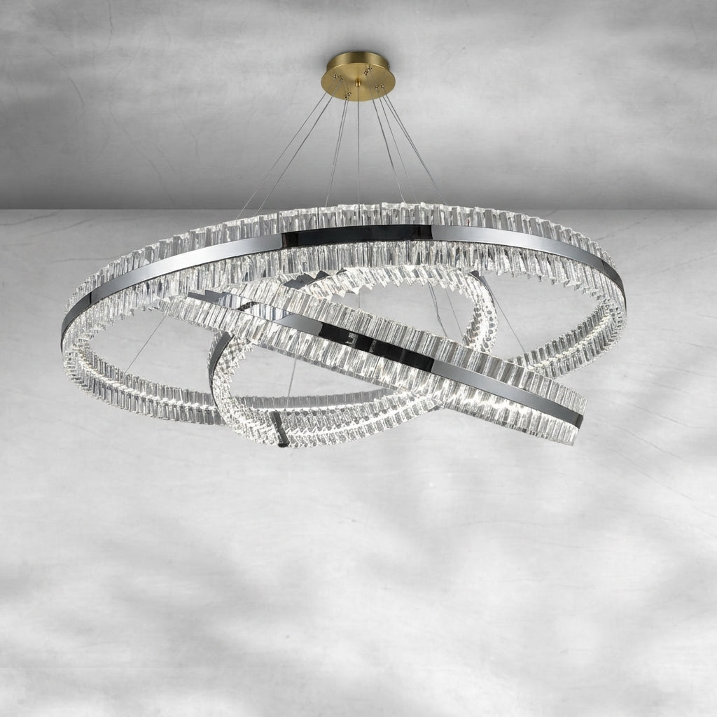 Luster Gaze Aqueous Horizon 2-Tier Oval Chandelier - Background Shot