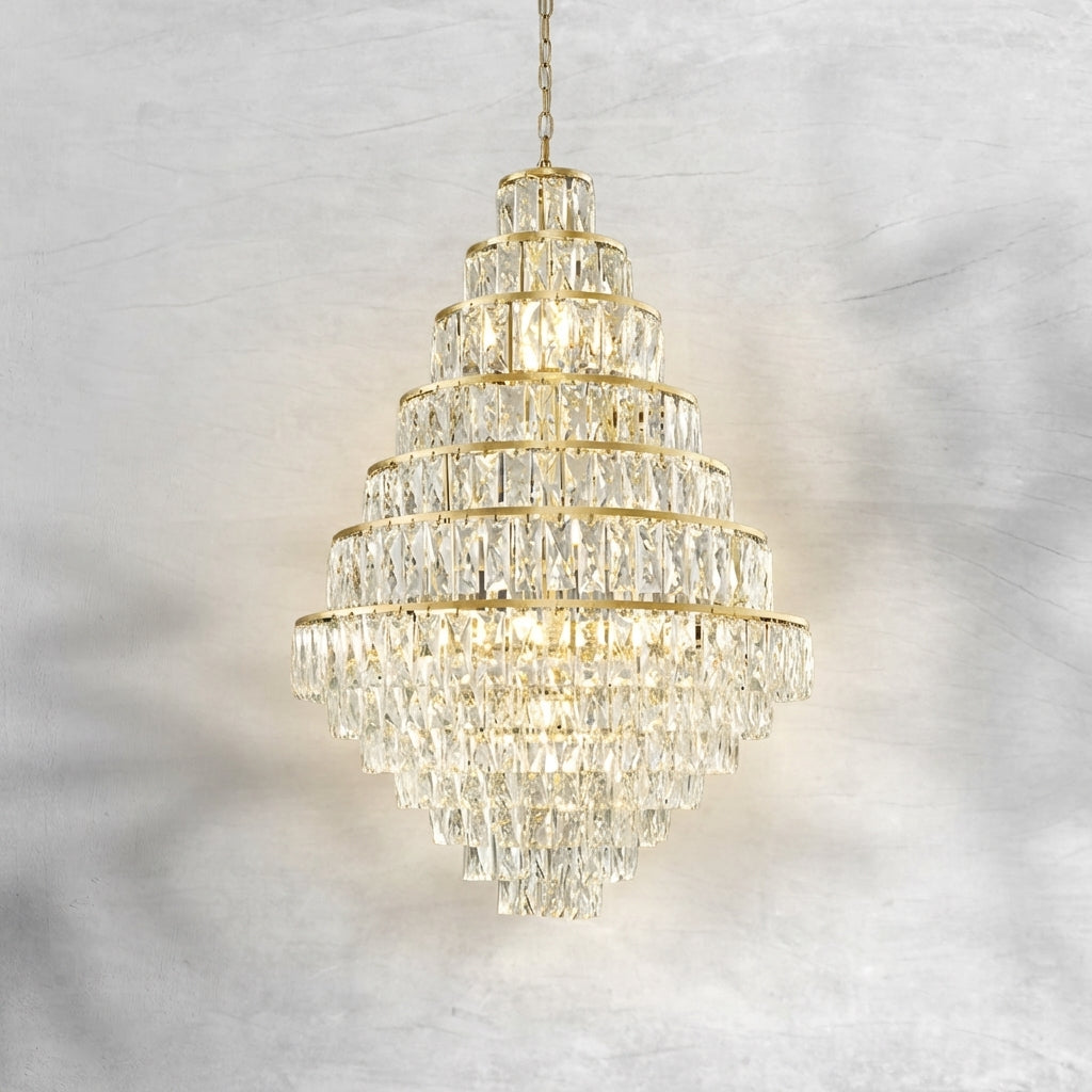 Luster Gaze Grand Radiance Crystal & Metal Chandelier - Background Shot