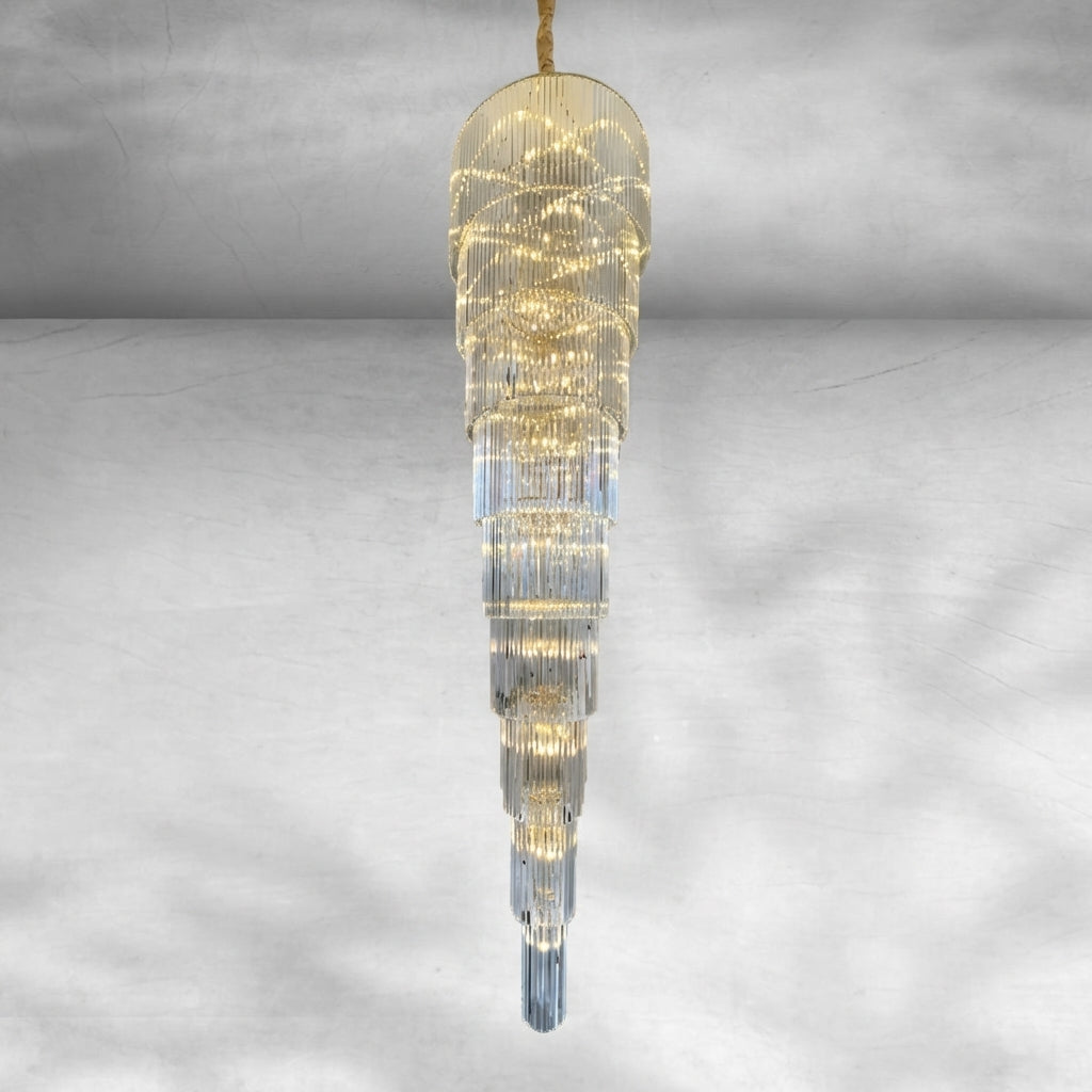 Luster Gaze Grand Radiance Round Crystal Chandelier - Background Shot