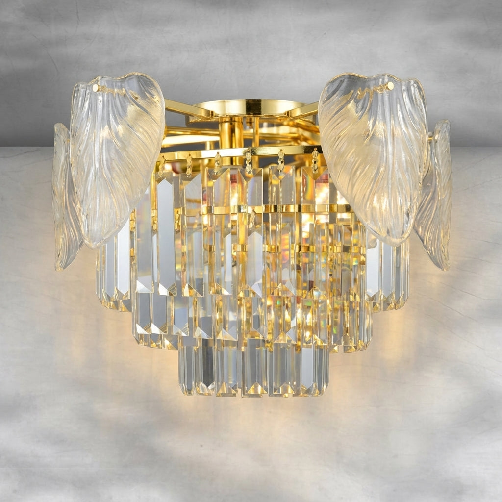 Luster Gaze Grand Plume Crystal Chandelier - Background Shot