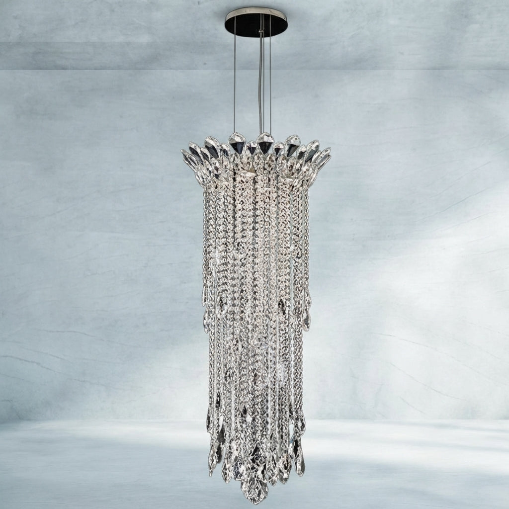 Luster Gaze Veridian Cascade Crystal Tassel Chandelier - Background Shot