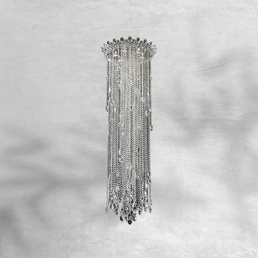 Luster Gaze Veridian Cascade Crystal Tassel Chandelier - Background Shot