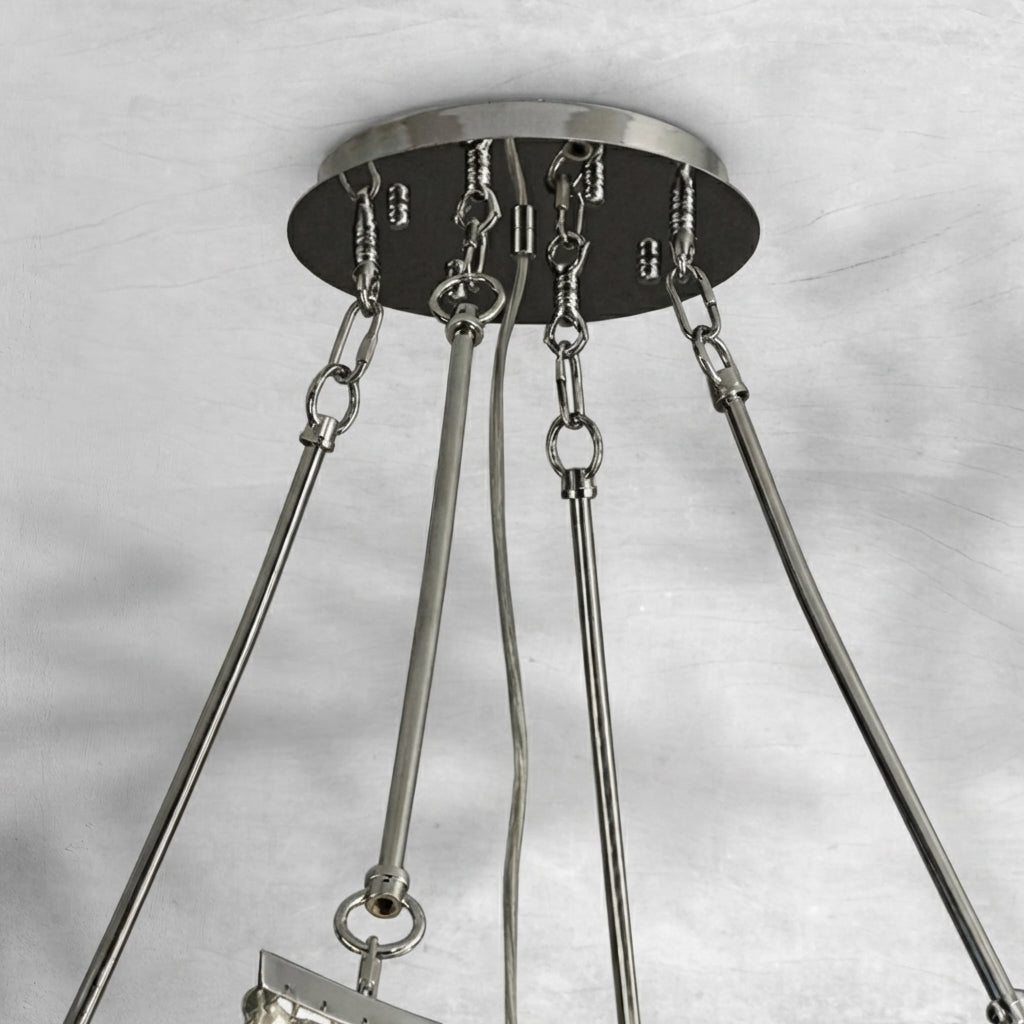 Luster Gaze Grand Tiered K9 Crystal Vertical Chandelier - Background Shot