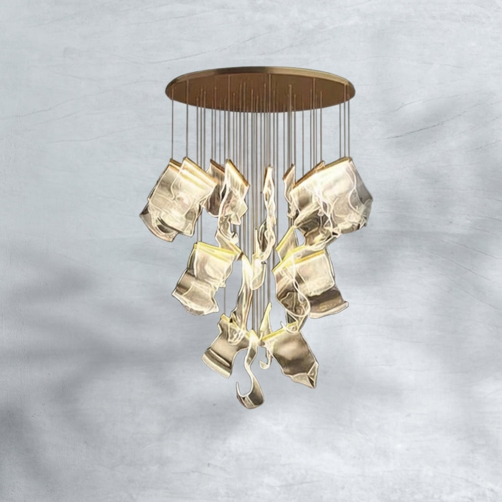 Luster Gaze Grand Lumina Square Acrylic Chandelier - Background Shot