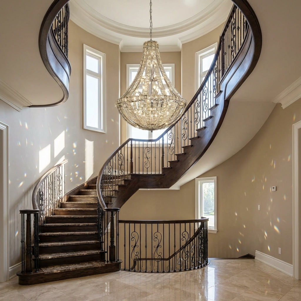 Luster Gaze Grand Lumina K9 Crystal Chandelier - Scene