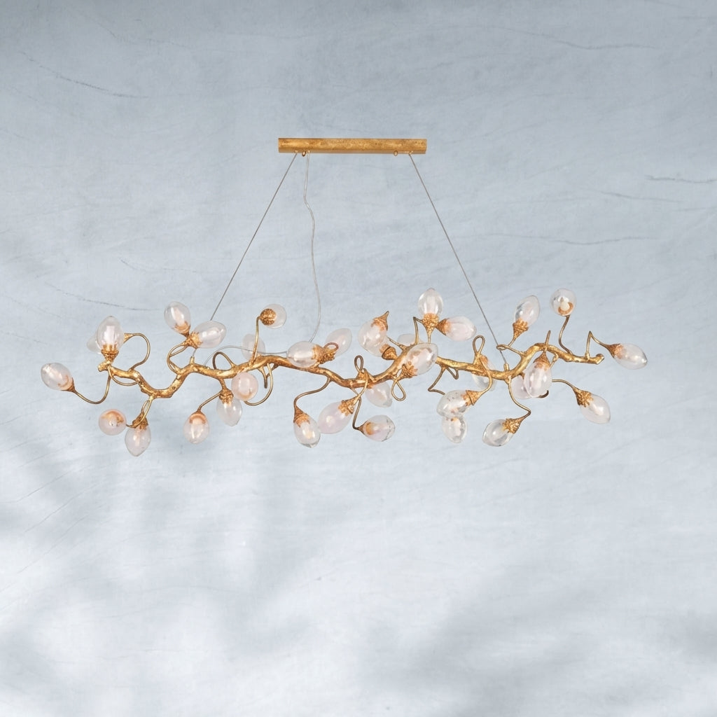 Luster Gaze Veridian Branch LED Chandelier with Clear Seedy Glass - Background Shot