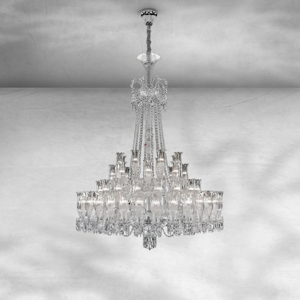 Luster Gaze Opulent Lily Bloom Crystal Chandelier - Background Shot
