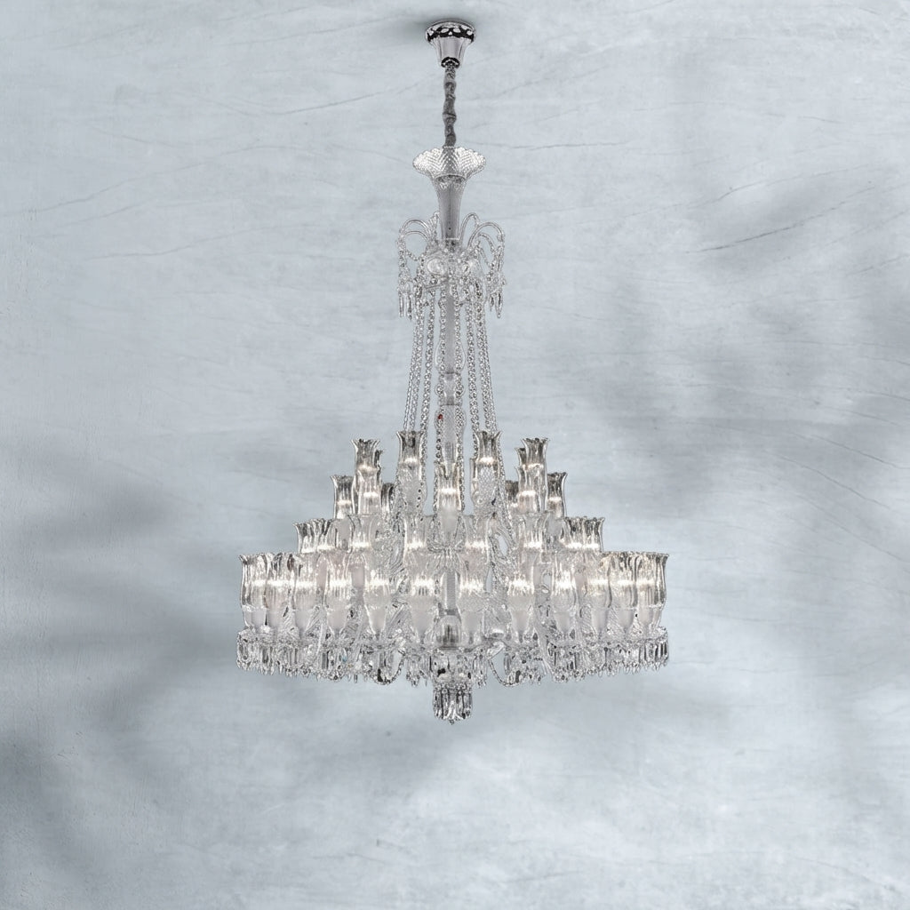 Luster Gaze Opulent Lily Bloom Crystal Chandelier - Background Shot