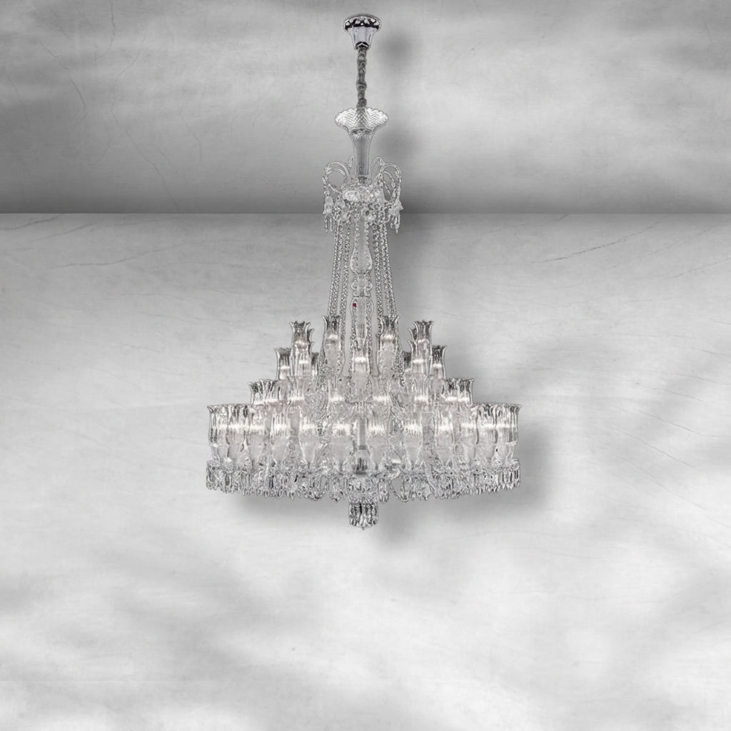 Luster Gaze Opulent Lily Bloom Crystal Chandelier - Background Shot