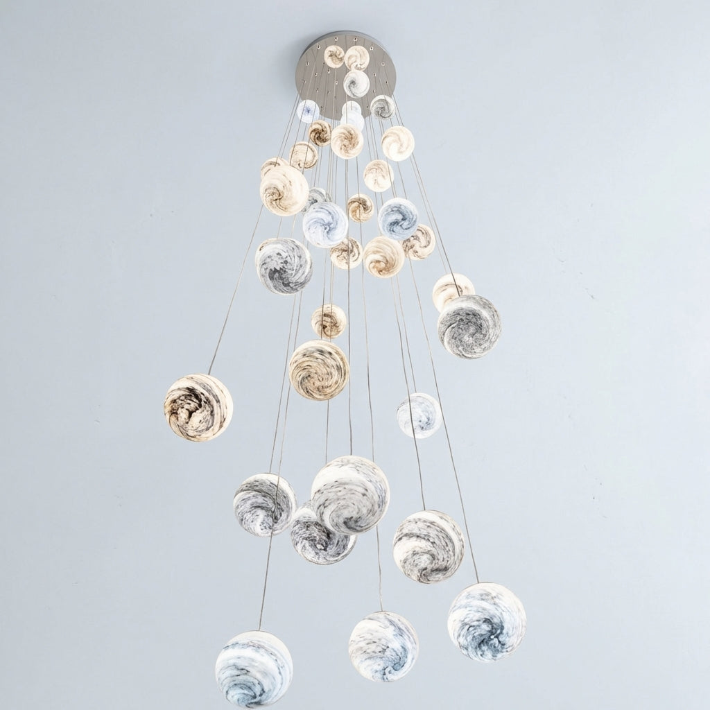 Luster Gaze Nordic Planet Creative Long Pendant Chandelier For Staircase/Foyer/High-ceiling Hallway - Studio Shot