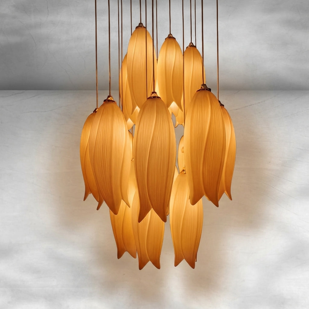 Luster Gaze Porcelain Bloom Round Chandelier - Background Shot