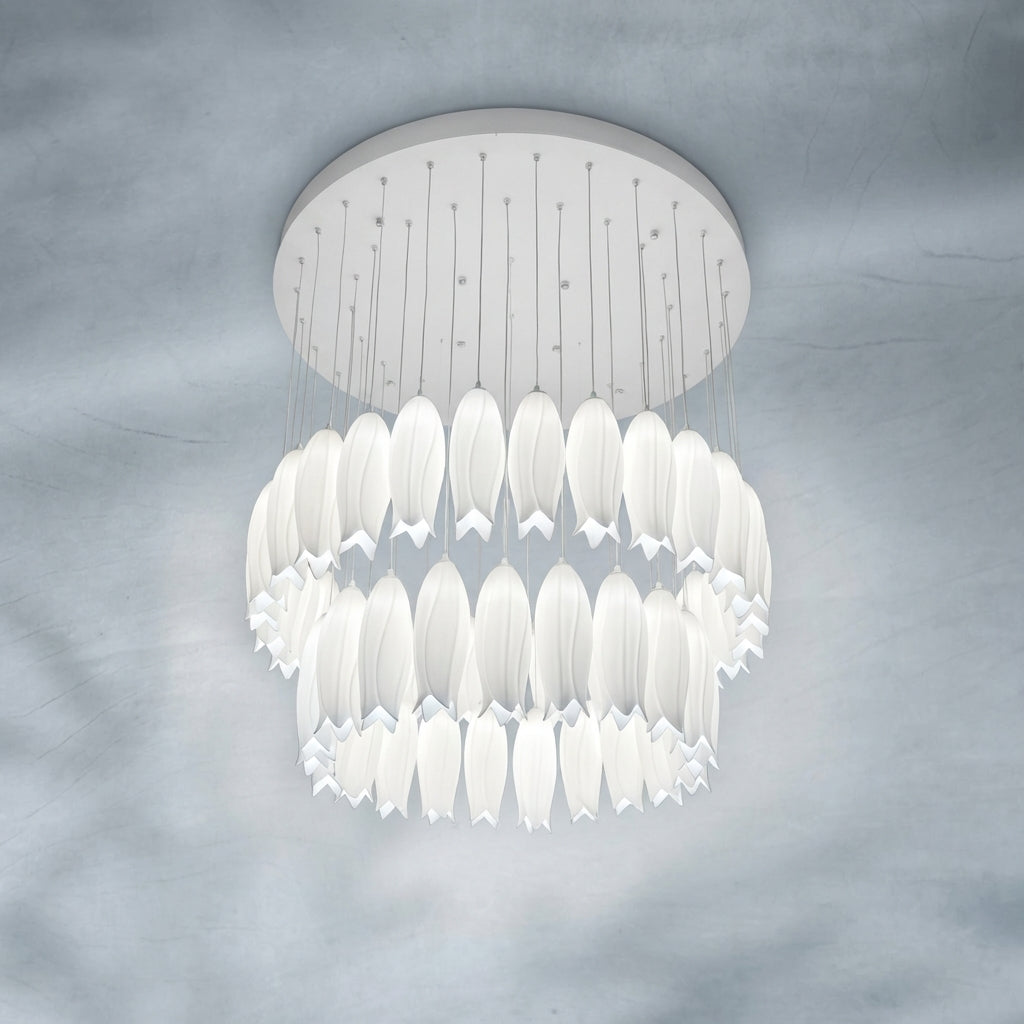 Luster Gaze Porcelain Bloom Round Chandelier - Background Shot