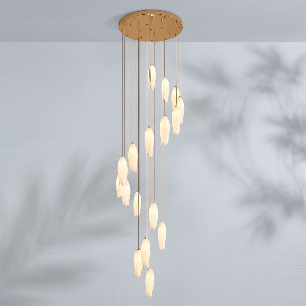 Luster Gaze Porcelain Bloom Round Chandelier - Studio Shot