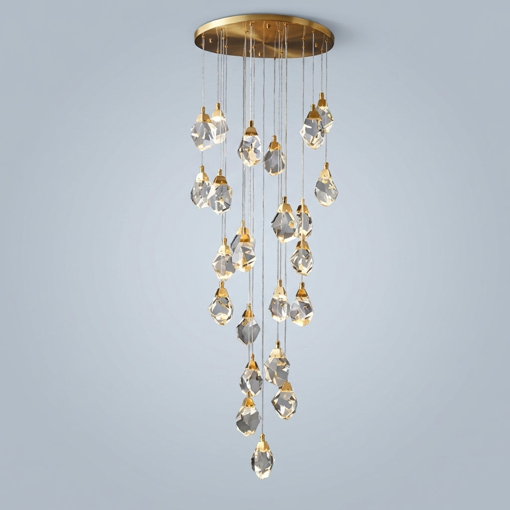 Luster Gaze 24 Lights Big Crystal Chandelier 79'' Long Chandelier for Staircase - Studio Shot