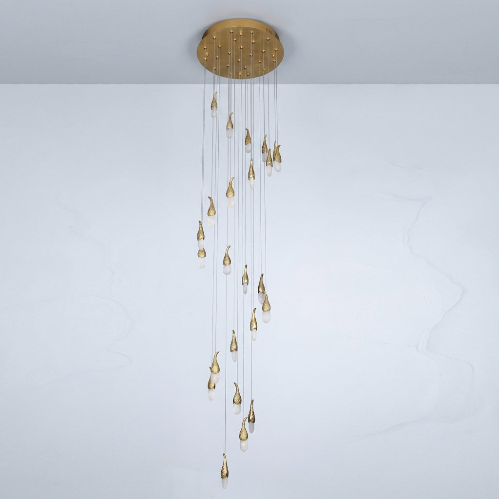 Luster Gaze 24 Rock Crystal Short-eggplants Modern Chandelier 138 Inch Long Staircase LED Chandelier - Studio Shot
