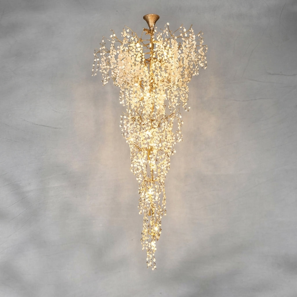 Luster Gaze Verdant Cascade Staircase Chandelier - Background Shot