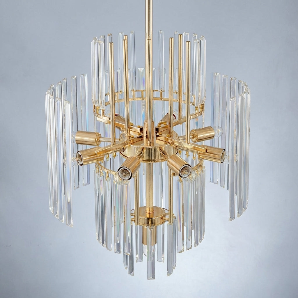 Luster Gaze Grand Spiral K9 Crystal Chandelier - Background Shot