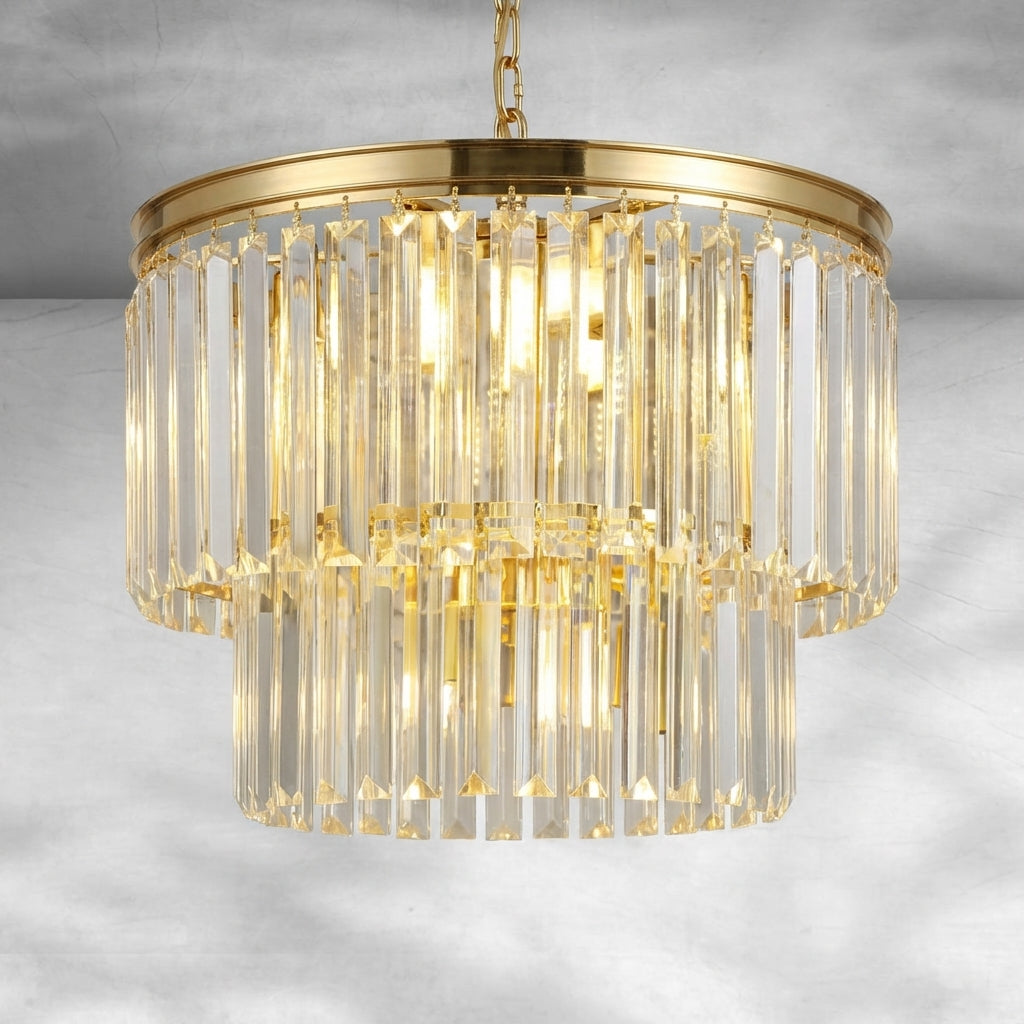 Luster Gaze Grand Lumina K9 Crystal Round Chandelier - Background Shot