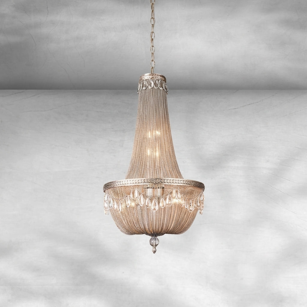 Luster Gaze Grand Lumina Metal and Crystal Chandelier - Background Shot