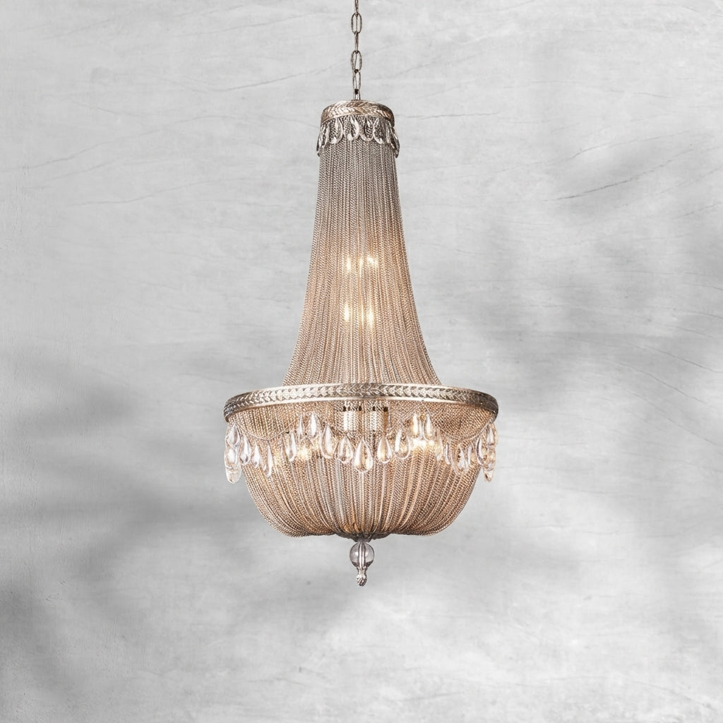 Luster Gaze Grand Lumina Metal and Crystal Chandelier - Background Shot