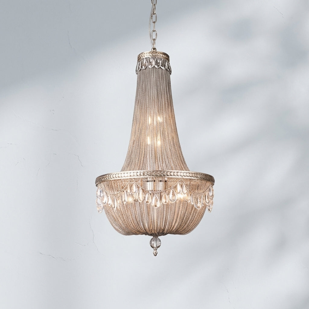 Luster Gaze Oversize Modern Metal Art Luxury Crystal Chandelier for Duplex Hall/Staircase/Villa/Foyer - Studio Shot