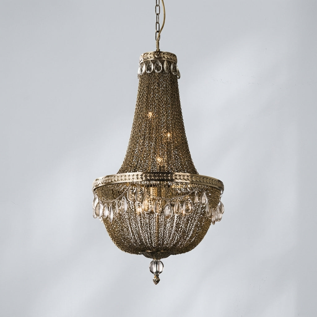 Luster Gaze Oversize Modern Metal Art Luxury Crystal Chandelier for Duplex Hall/Staircase/Villa/Foyer - Studio Shot