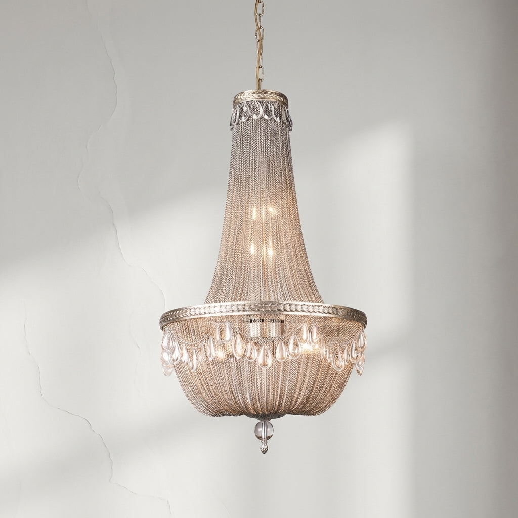 Luster Gaze Oversize Modern Metal Art Luxury Crystal Chandelier for Duplex Hall/Staircase/Villa/Foyer - Studio Shot