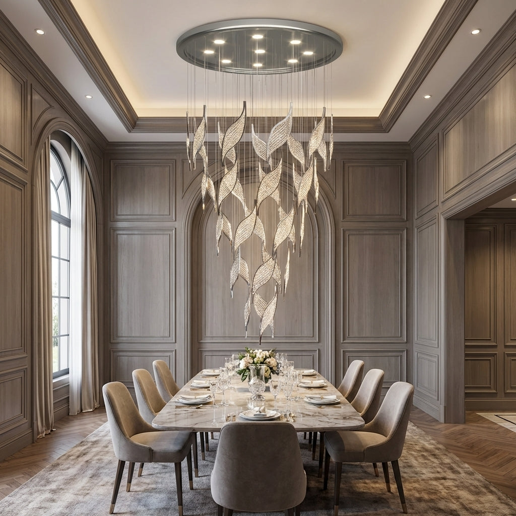 Luster Gaze Opulent Canopy Tiered Crystal Chandelier - Studio Shot