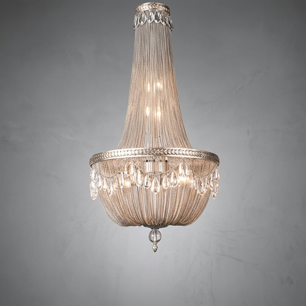 Luster Gaze Oversize Modern Metal Art Luxury Crystal Chandelier for Duplex Hall/Staircase/Villa/Foyer - Studio Shot