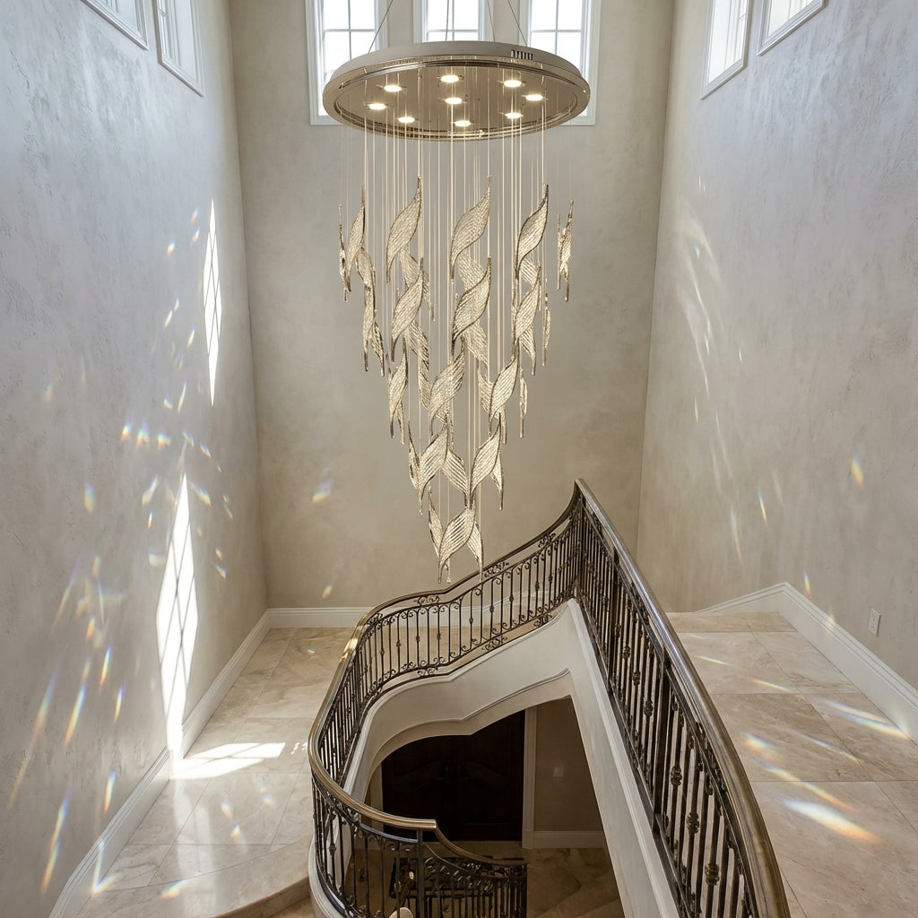 Luster Gaze Opulent Canopy Tiered Crystal Chandelier - Scene