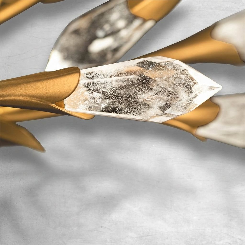 Luster Gaze Gilded Bloom Linear/Round Crystal Chandelier - Background Shot