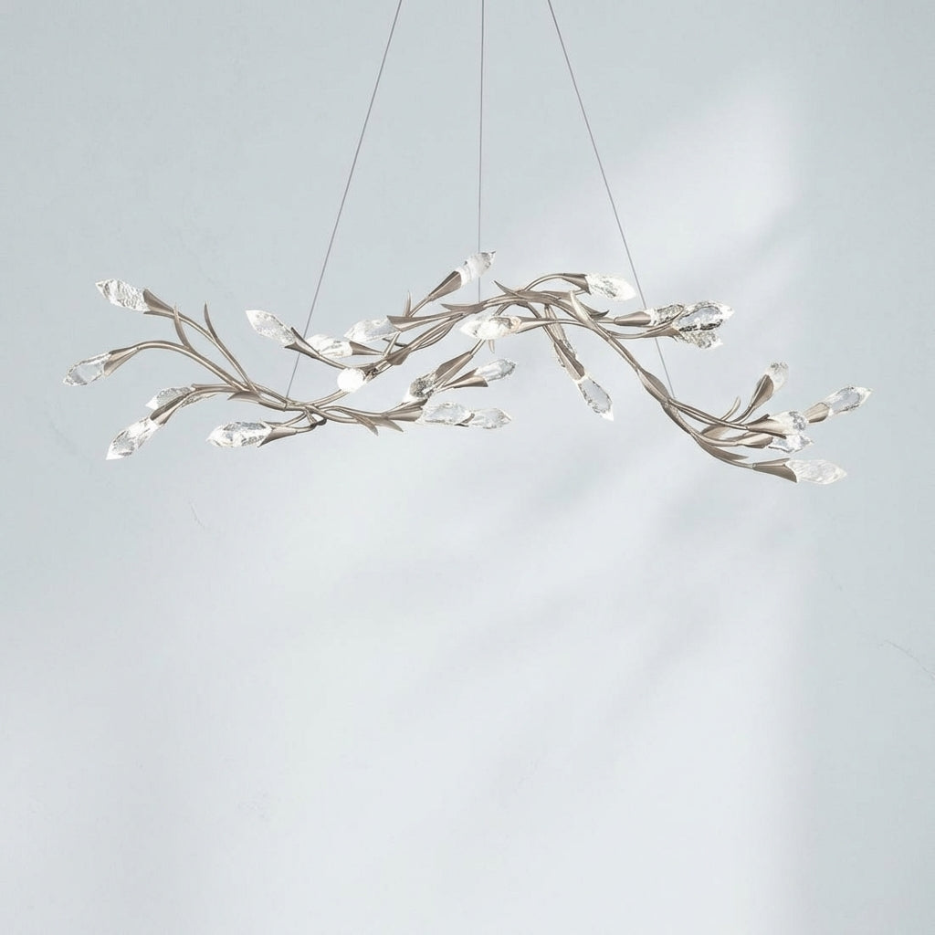 Luster Gaze Modern Linear/Round Floral Branches Crystal Chandelier - Studio Shot