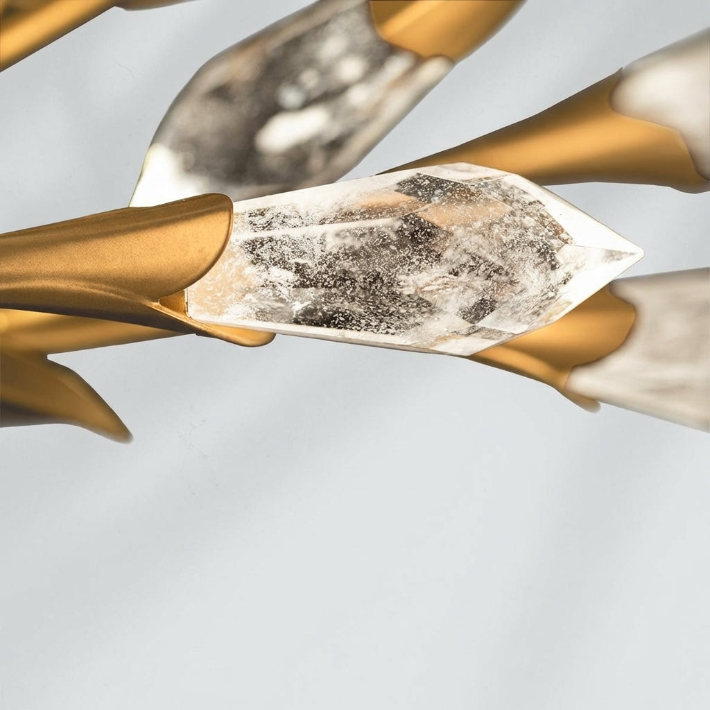 Luster Gaze Modern Linear/Round Floral Branches Crystal Chandelier - Studio Shot
