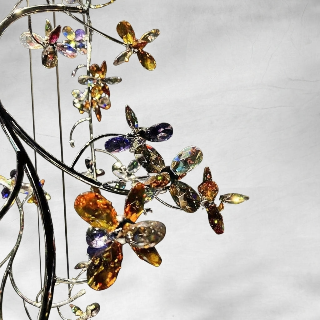 Luster Gaze Veridian Bloom Crystal Chandelier - Background Shot