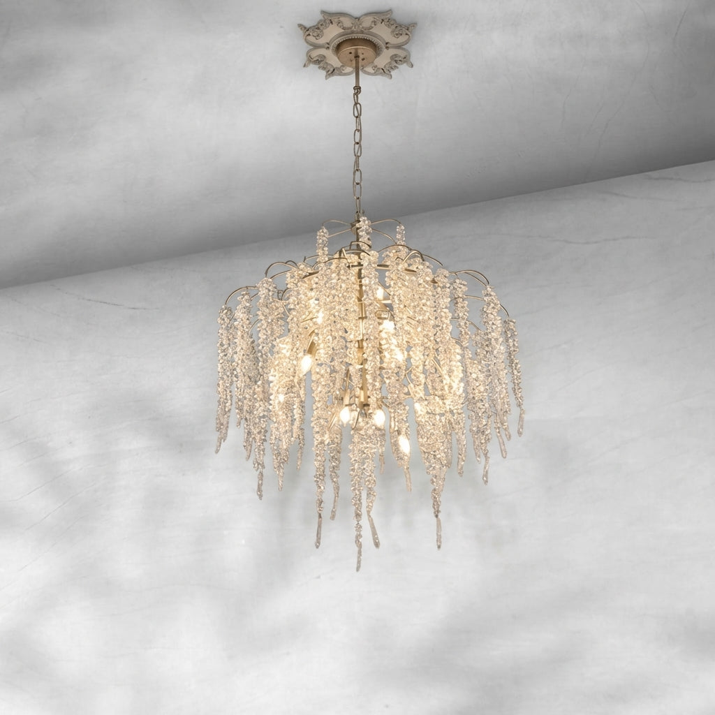Luster Gaze Blossom Cascade Silver Branch Chandelier - Background Shot