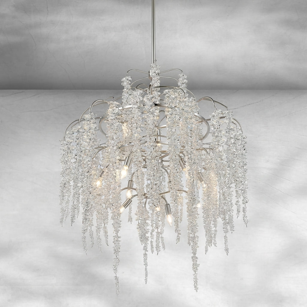 Luster Gaze Blossom Cascade Silver Branch Chandelier - Background Shot